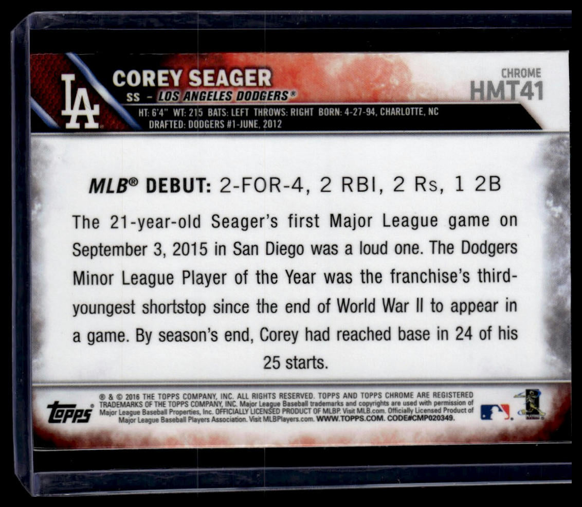 2016 Topps Chrome Update #HMT41 Corey Seager