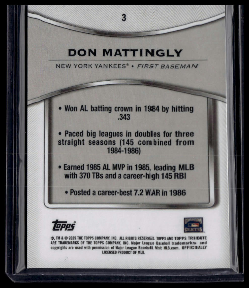 2025 Topps Tribute #3 Don Mattingly