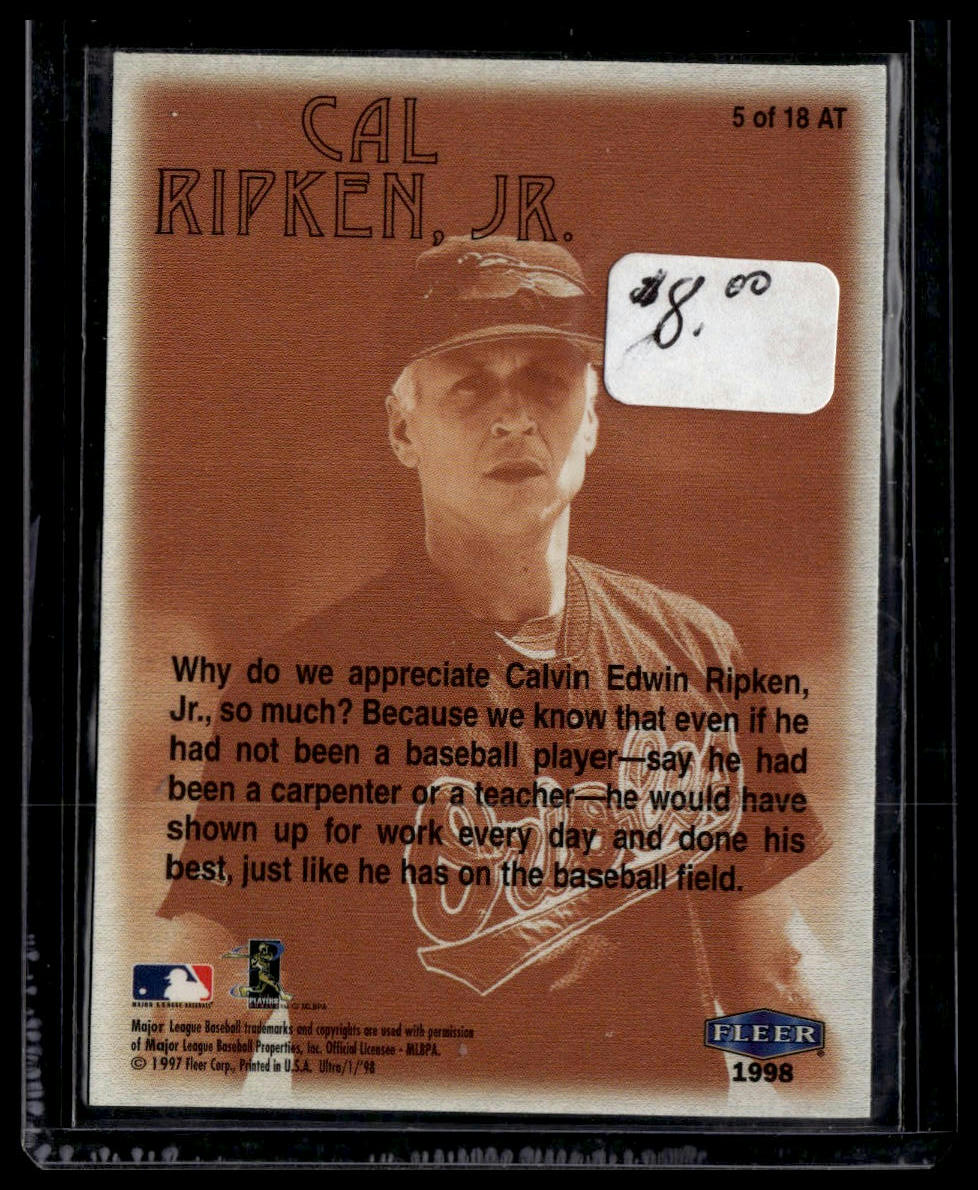 1998 Ultra #5 AT Cal Ripken, Jr. Artistic Talents
