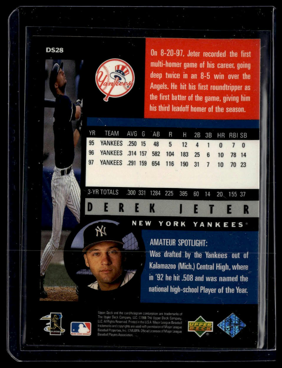 1998 Upper Deck #DS28 Derek Jeter Destination Stardom
