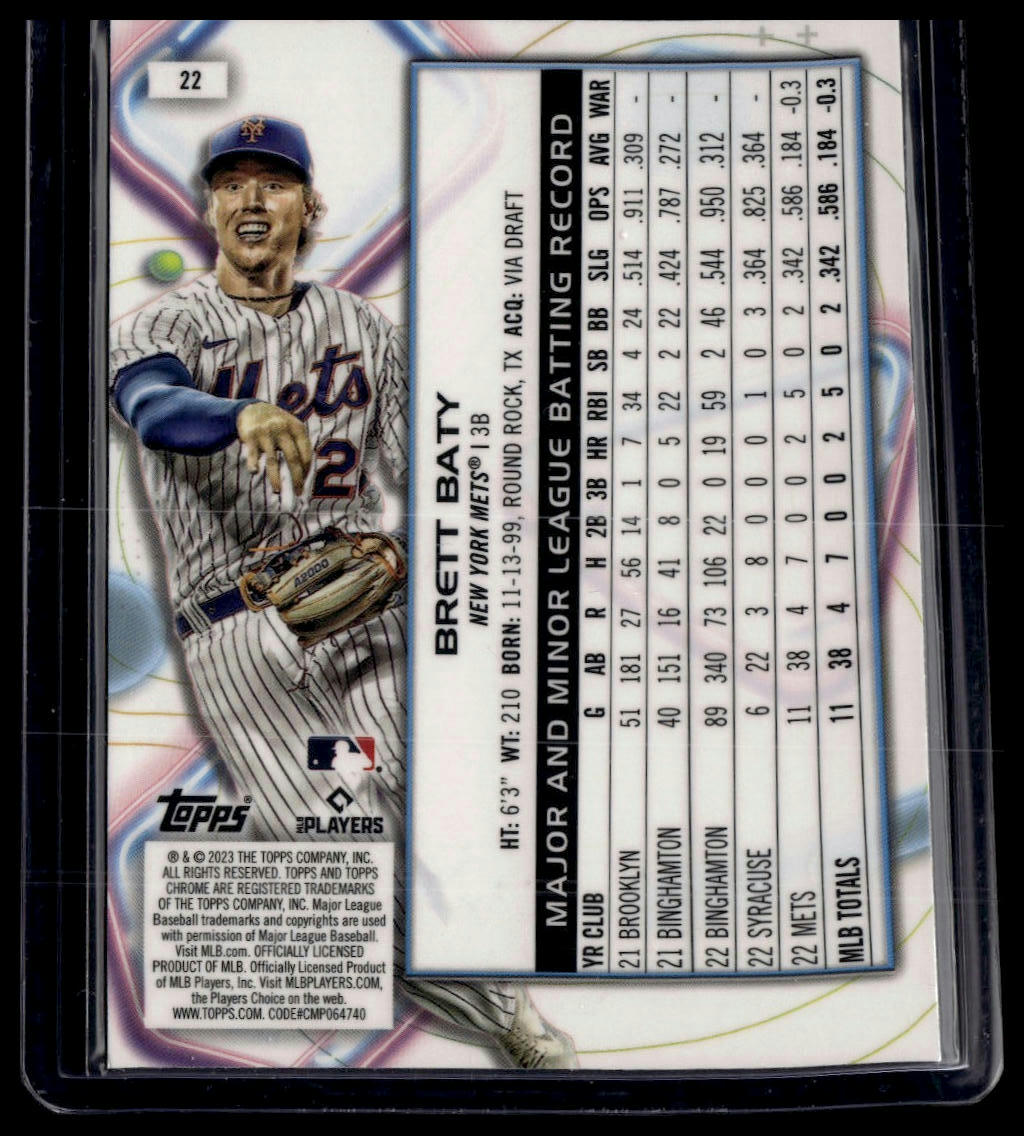 2023 Topps Chrome Cosmic #22 Brett Baty Nucleus Refractor