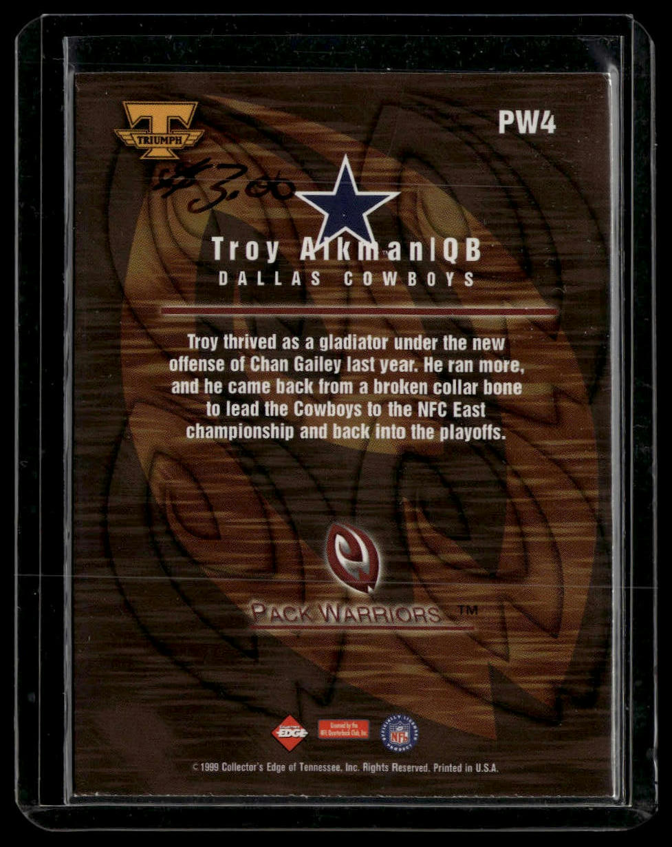 1999 Collector's Edge Triumph #PW4 Troy Aikman Pack Warriors
