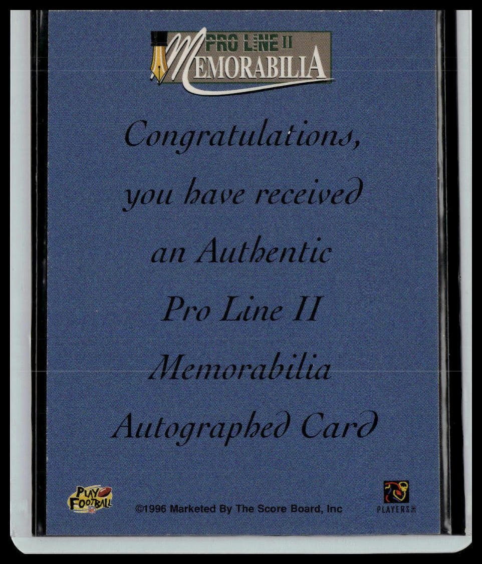 1996 Pro Line Memorabilia #8 Jeff Hartings Rookie Autographs #/1370