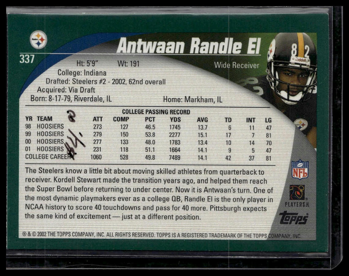 2002 Topps #337 Antwaan Randle El