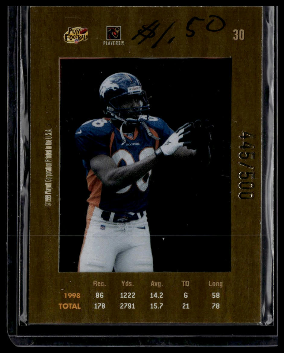 1999 Playoff Absolute SSD #30 Rod Smith Coaches Collection Silver #/500