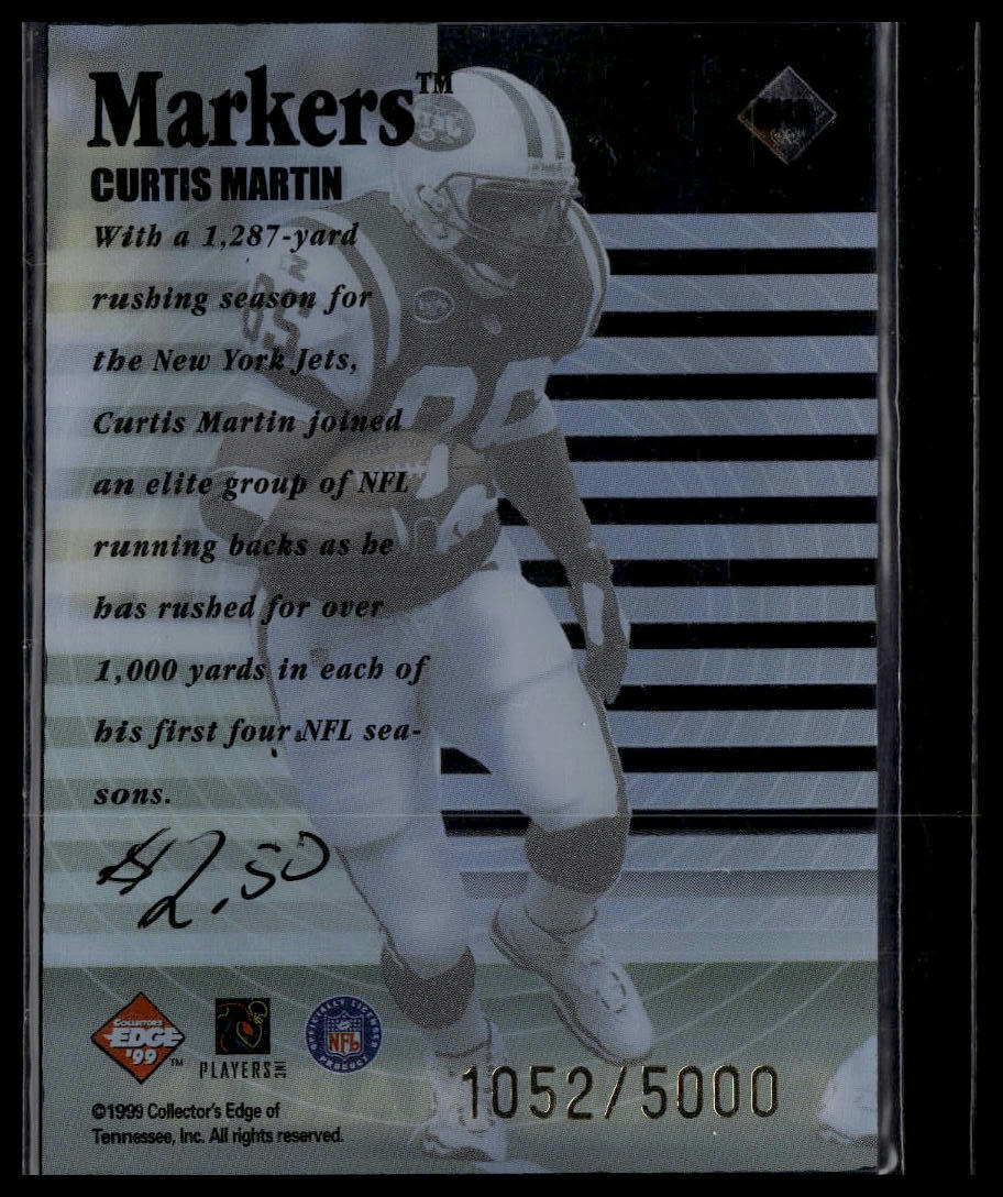 1999 Collector's Edge Supreme #M13 Curtis Martin Markers #/5000