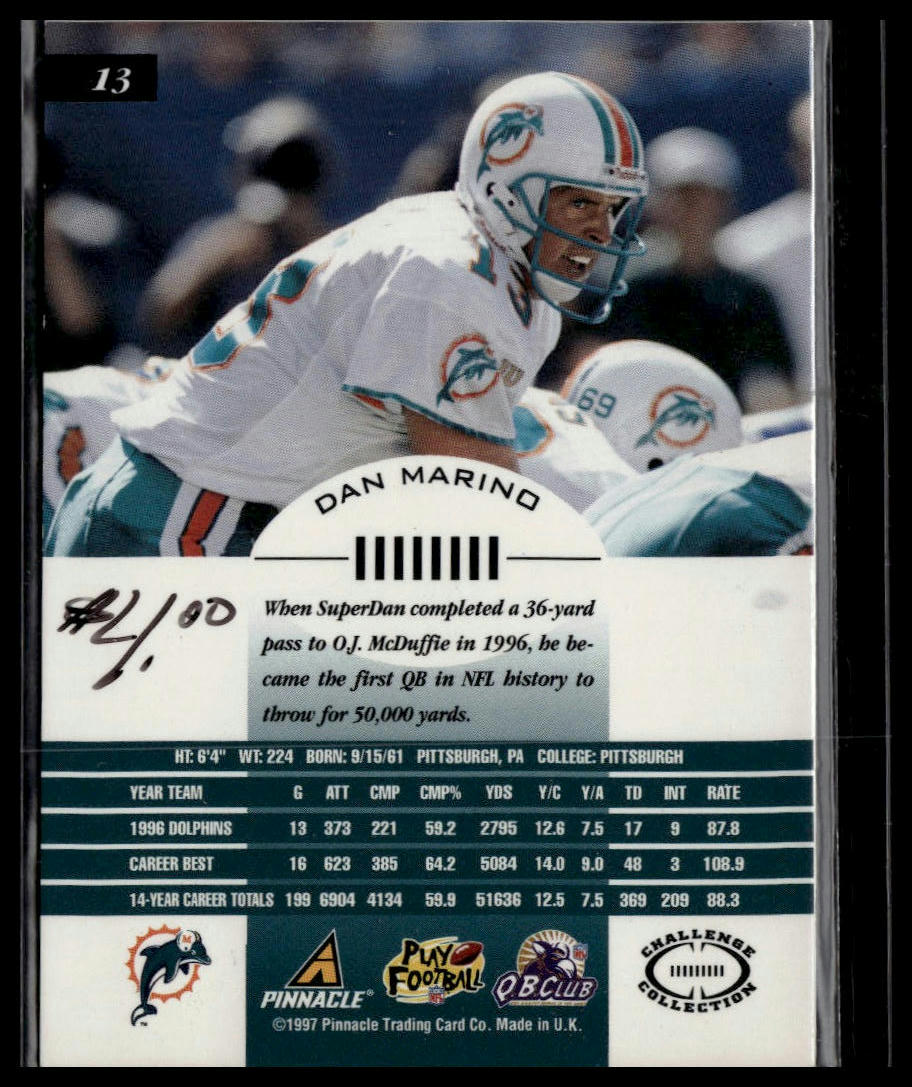 1997 Pinnacle Inscriptions #13 Dan Marino