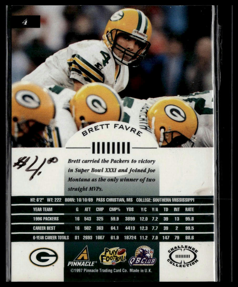 1997 Pinnacle Inscriptions #4 Brett Favre
