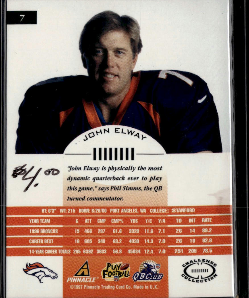 1997 Pinnacle Inscriptions #7 John Elway
