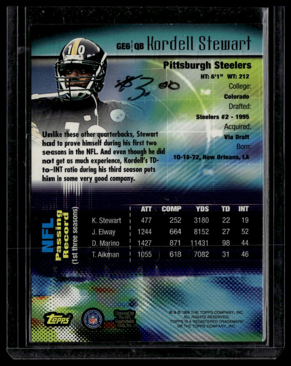 1998 Topps #GE6 Kordell Stewart Generation 2000