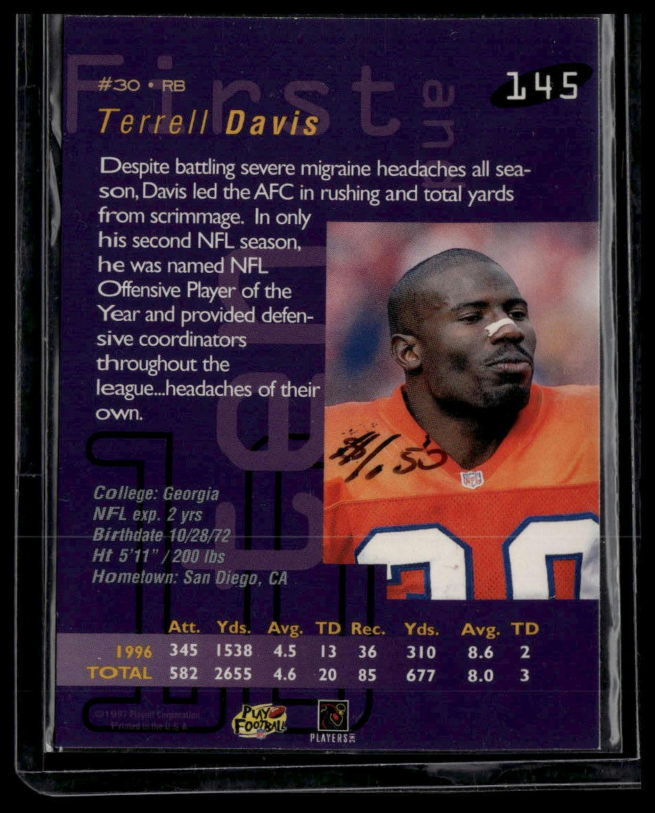 1997 Playoff First & Ten #K145 Terrell Davis Kickoff