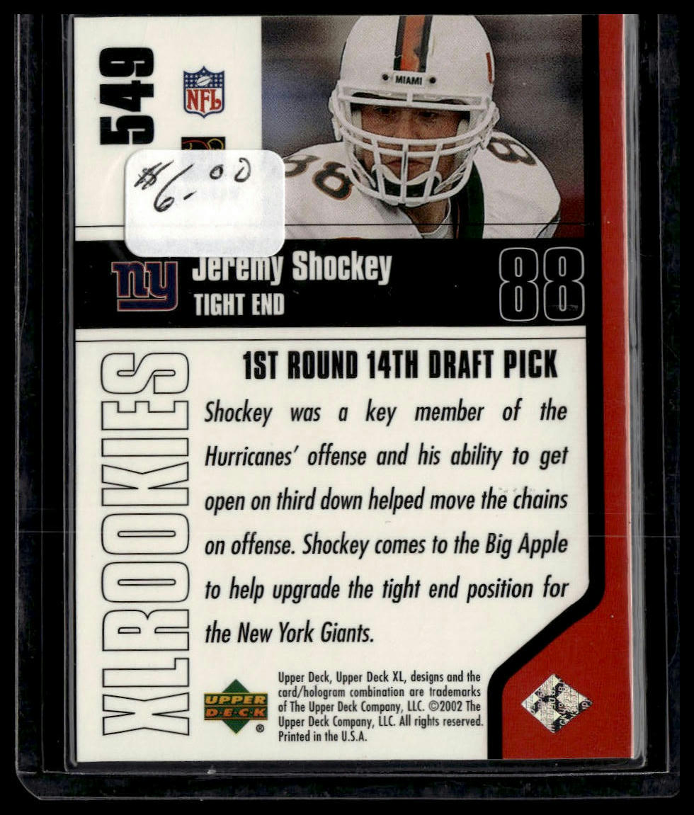 2002 Upper Deck XL #549 Jeremy Shockey