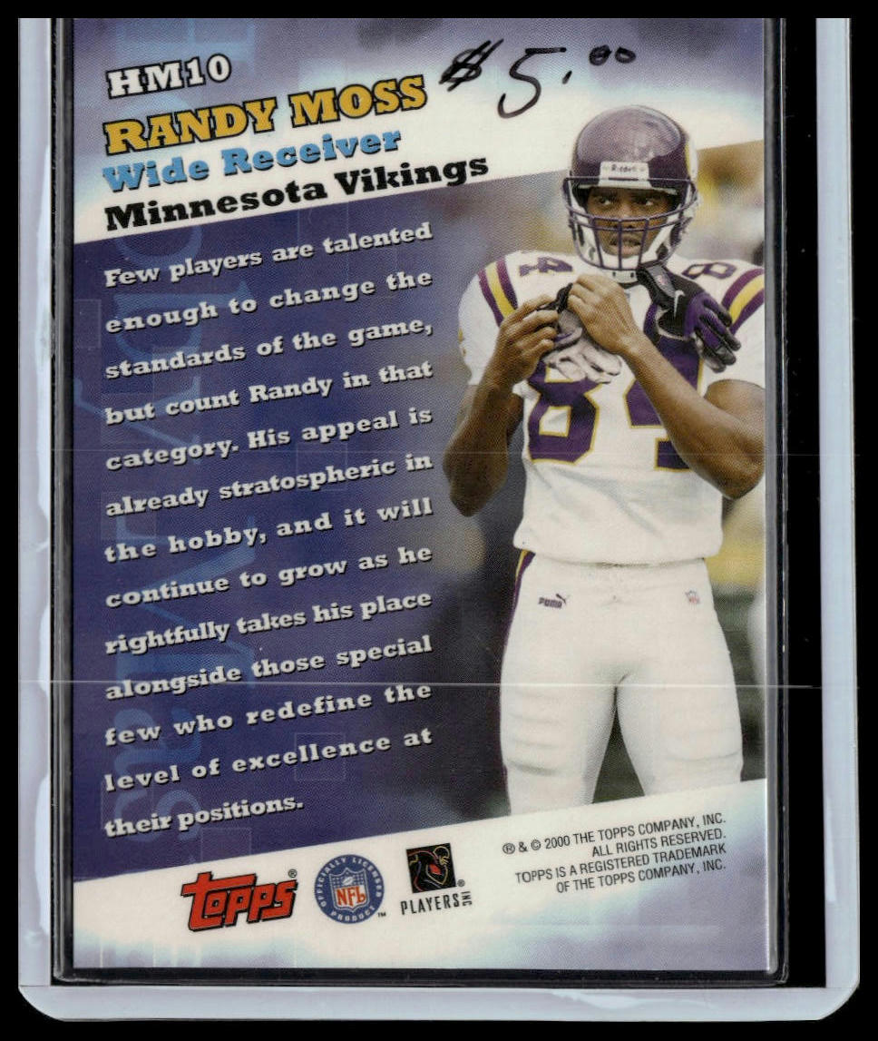 2000 Topps #HM10 Randy Moss Hobby Masters