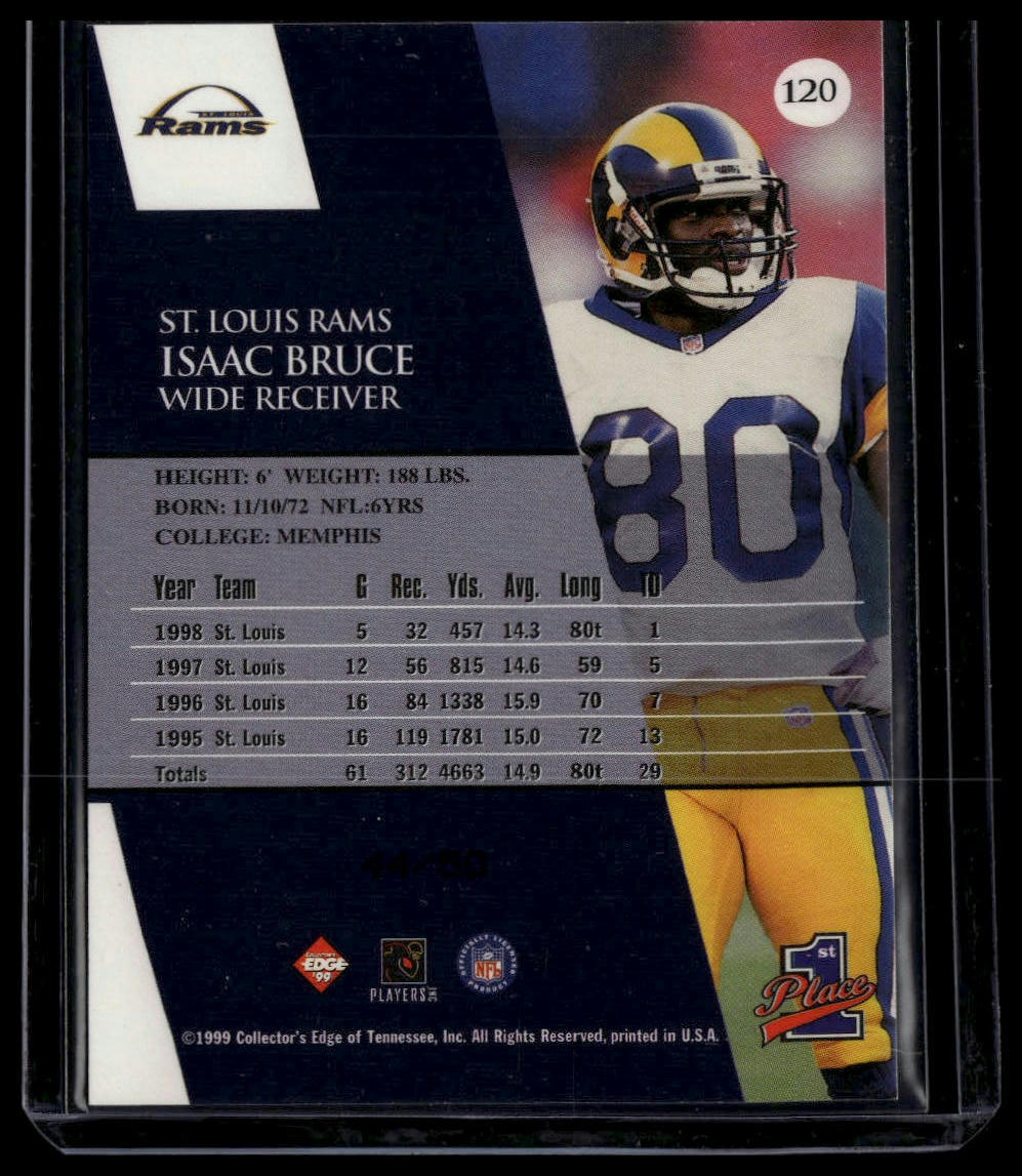 1999 Collector's Edge First Place #120 Isaac Bruce HoloGold #/50