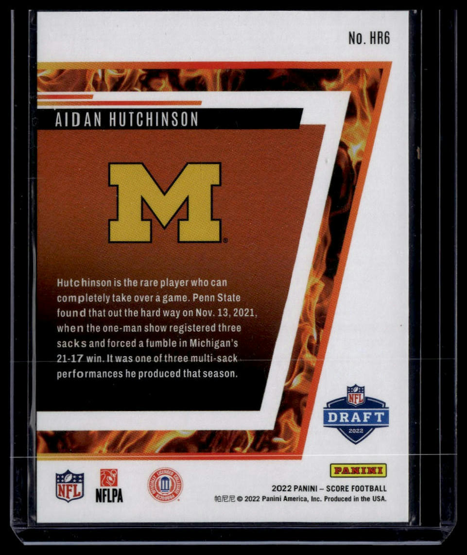 2022 Score #HR6 Aidan Hutchinson Hot Rookies