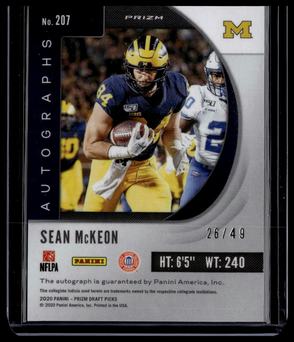 2020 Panini Prizm Draft #207 Sean McKeon Mojo Autographs /49