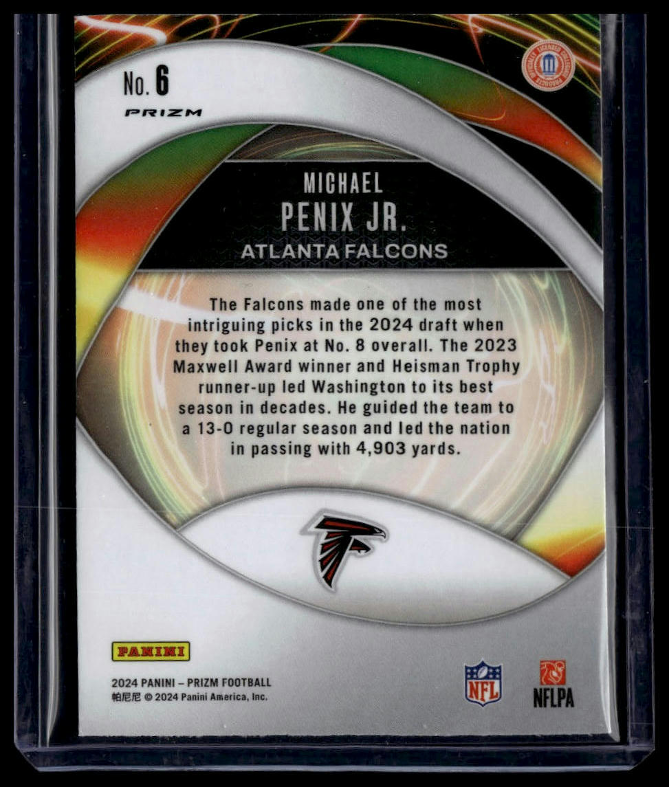 2024 Panini Prizm #6 Michael Penix Jr. Portals Green Ice Prizm