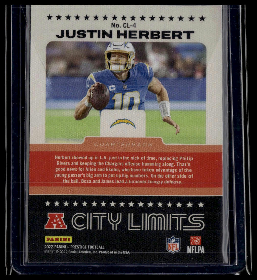 2022 Panini Prestige #CL-4 Justin Herbert City Limits