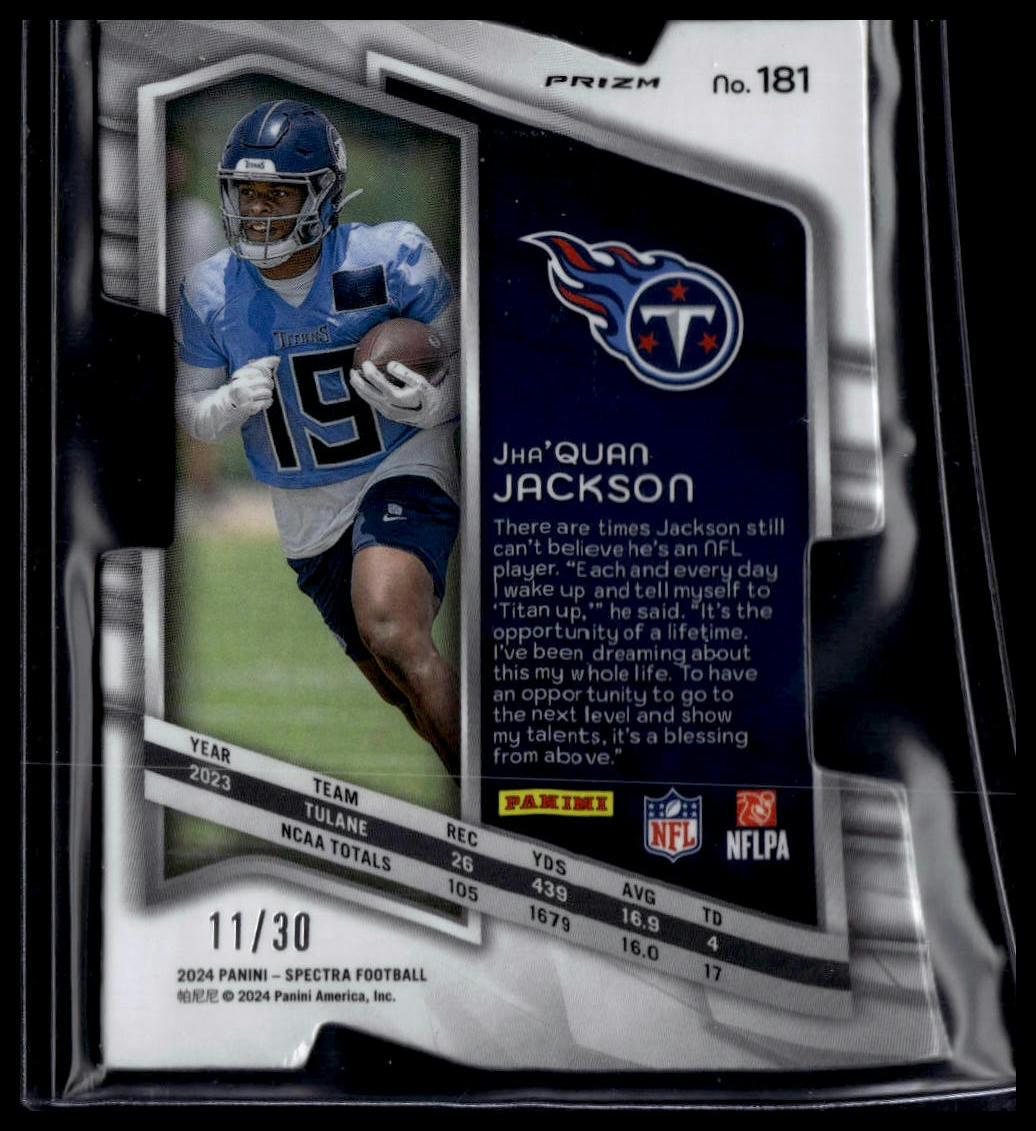 2024 Panini Spectra #181 Jha'Quan Jackson Spectris #/30
