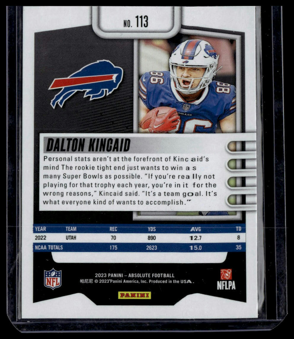 2023 Panini Absolute #113 Dalton Kincaid Retail