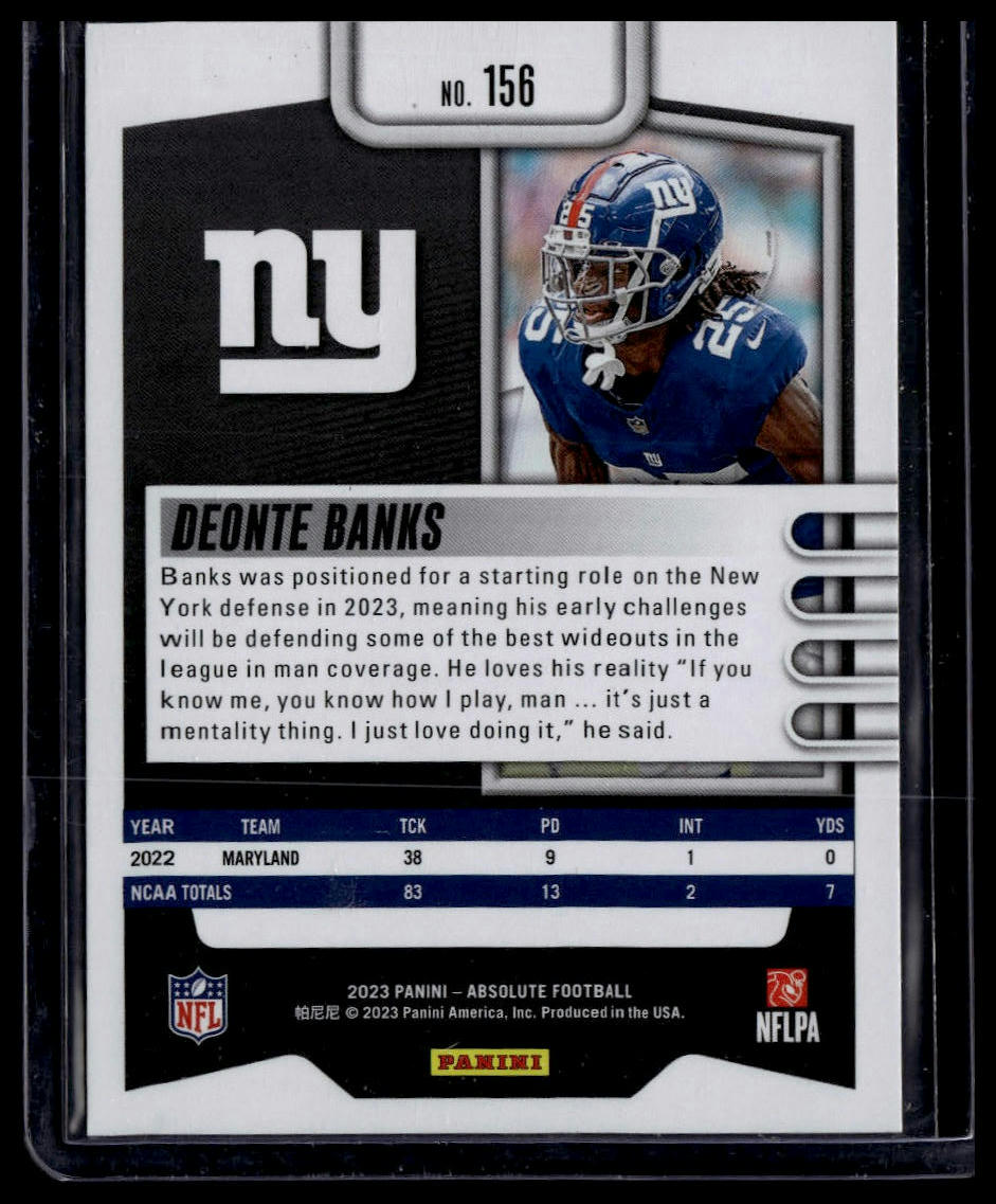 2023 Panini Absolute #156 Deonte Banks Retail