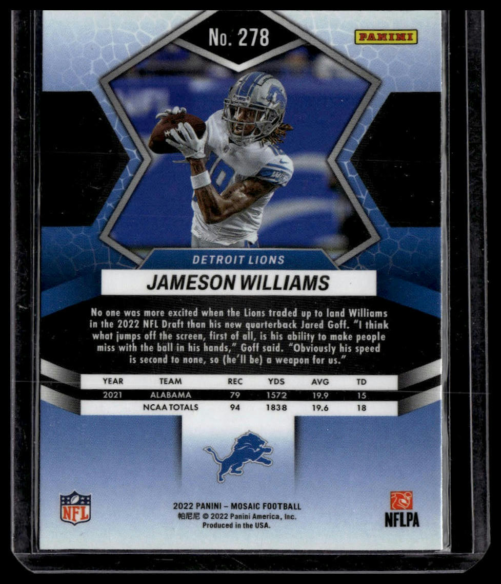 2022 Panini Mosaic #278 Jameson Williams