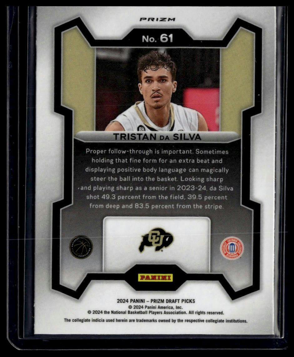 2024 Panini Prizm Draft Picks #61 Tristan da Silva Prizms Red Ice