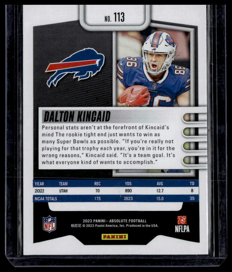 2023 Panini Absolute #113 Dalton Kincaid Retail