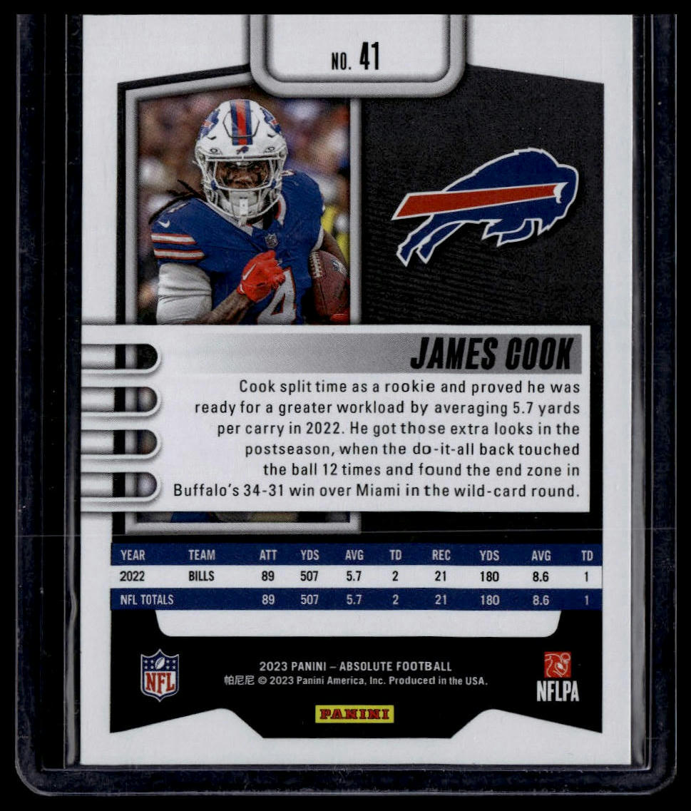 2023 Panini Absolute #41 James Cook Blue