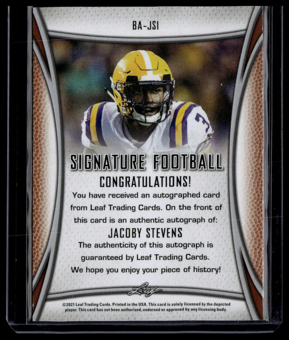 2021 Leaf Signature #BA-JS1 JaCoby Stevens Green