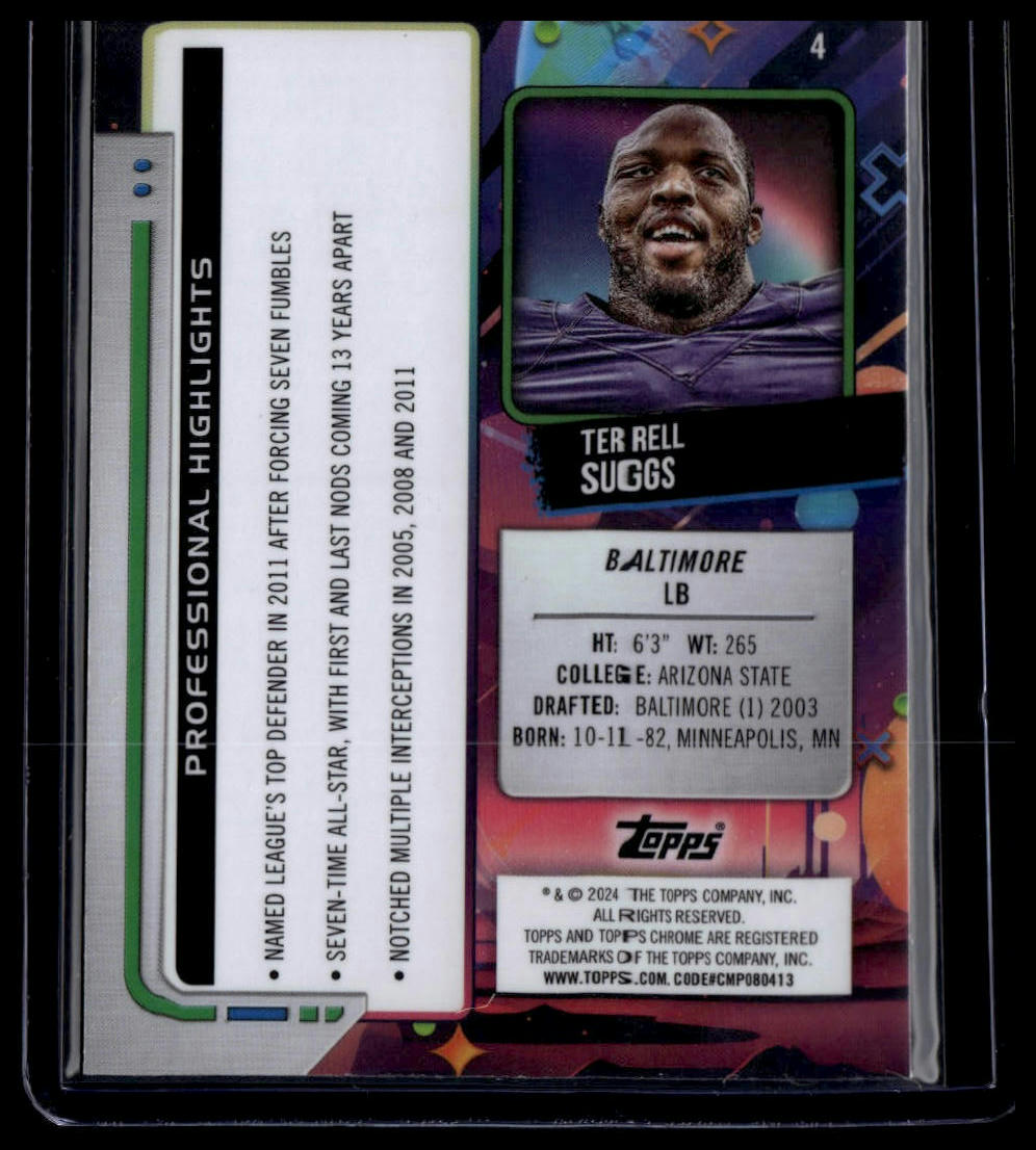 2024 Topps Chrome Cosmic #4 Terrell Suggs Purple Nebula Refractors #/150