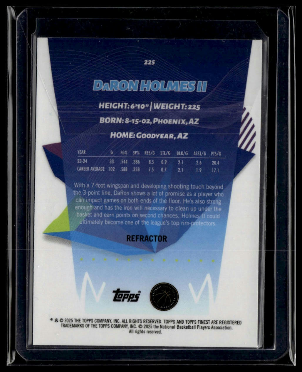 2024-25 Finest #225 DaRon Holmes II Refractor