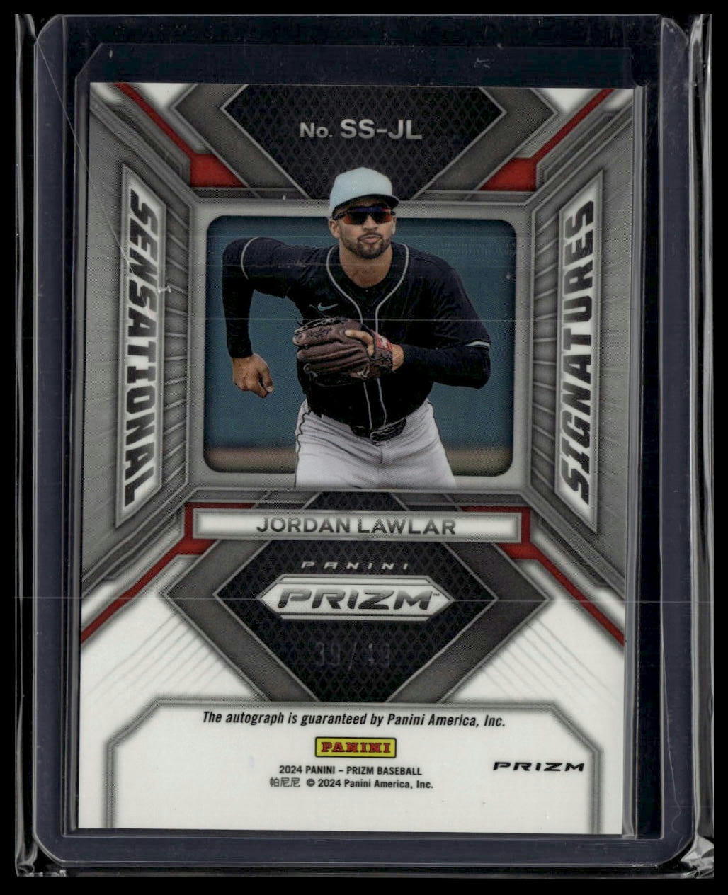 2024 Panini Prizm #SS-JL Jordan Lawlar Sensational Signatures Blue Prizms #/49