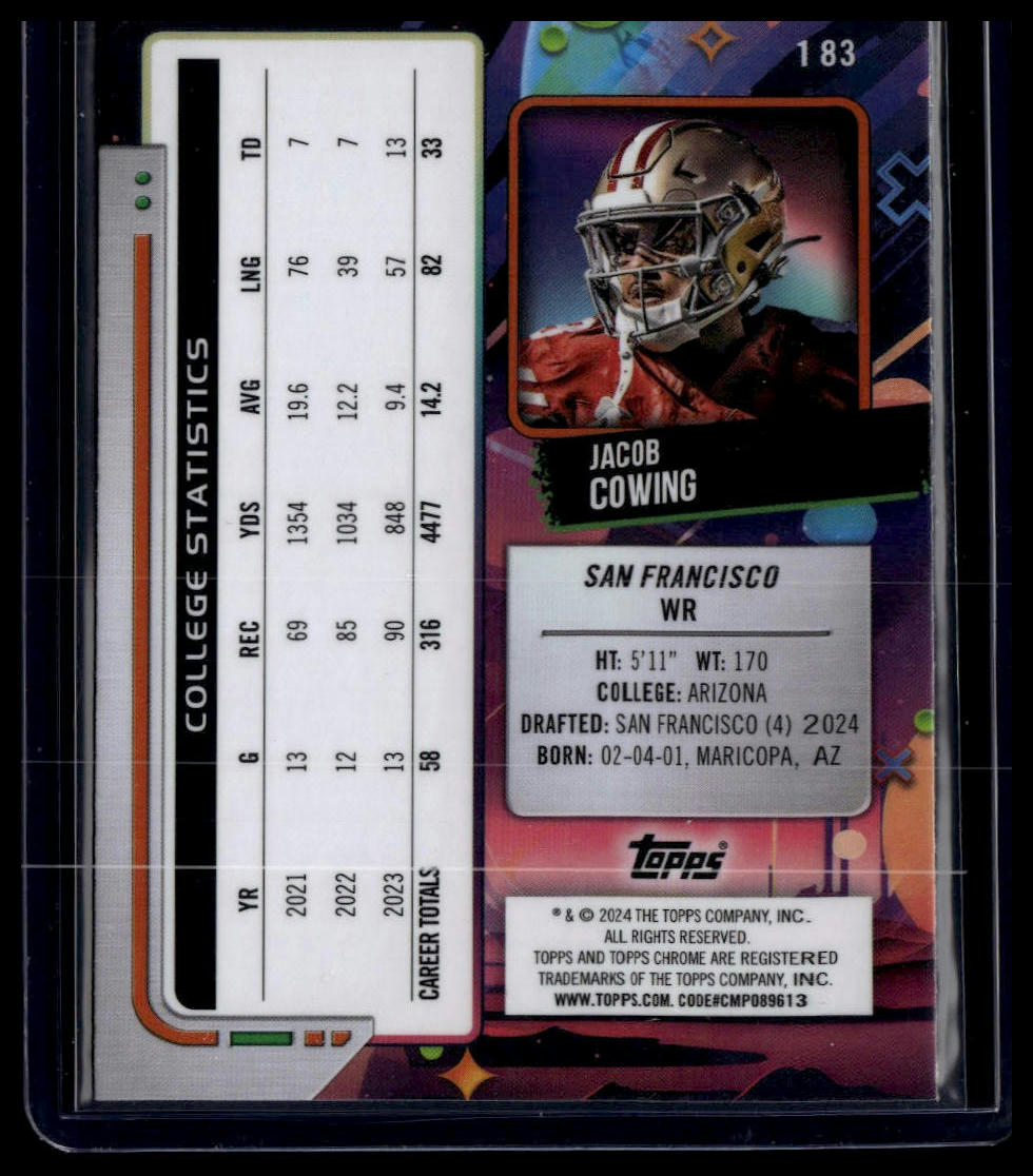 2024 Topps Chrome Cosmic #183 Jacob Cowing
