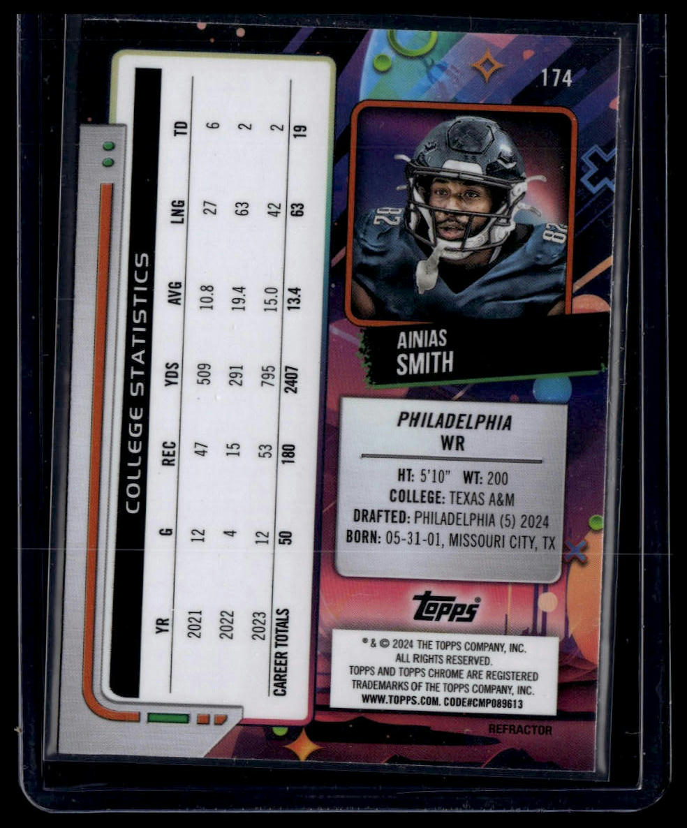 2024 Topps Chrome Cosmic #174 Ainias Smith Refractors