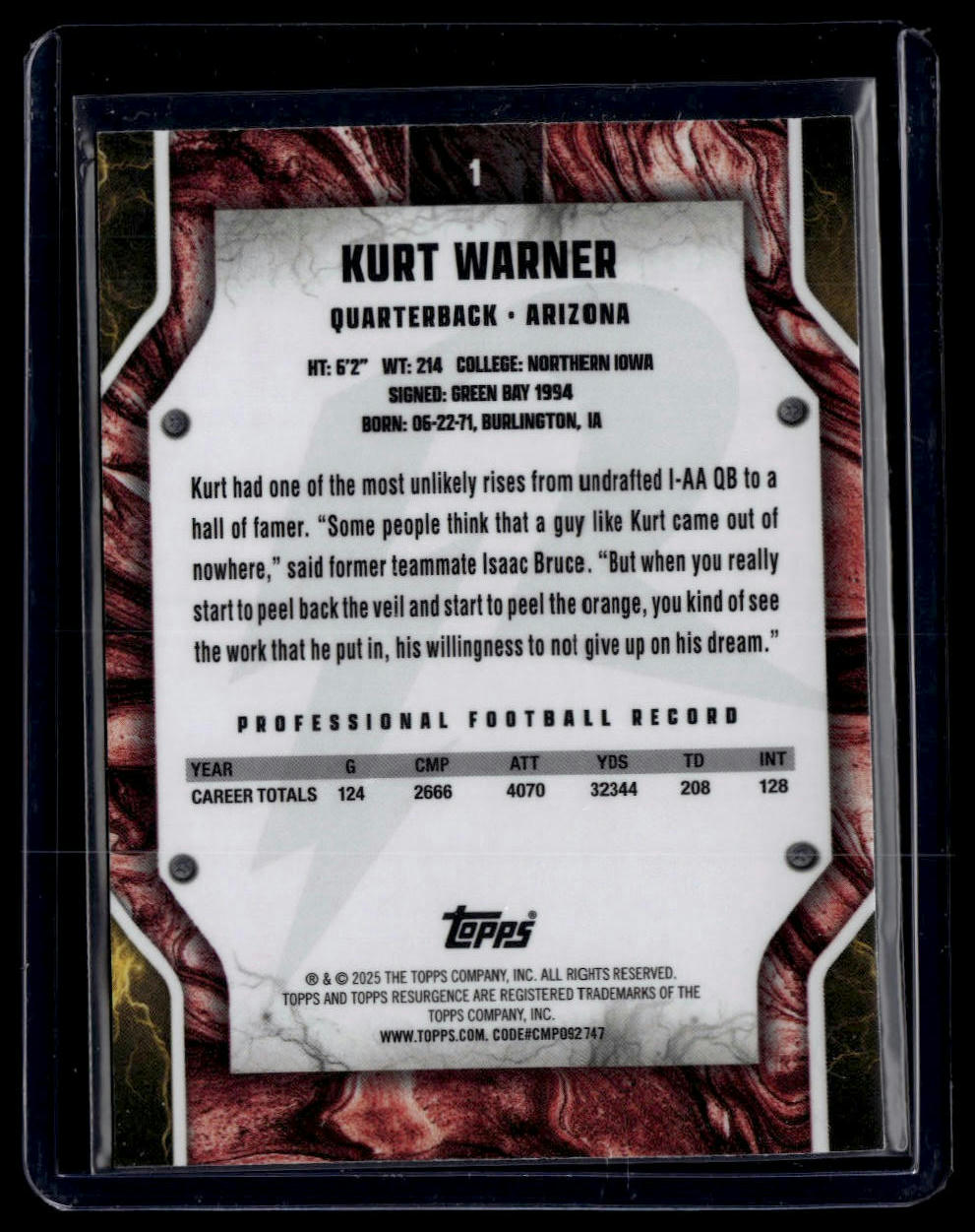 2024 Topps Resurgence #1 Kurt Warner /249