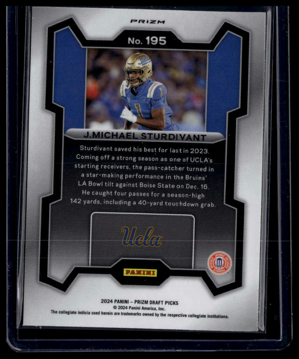2024 Panini Prizm Draft Picks #195 J. Michael Sturdivant Red Ice
