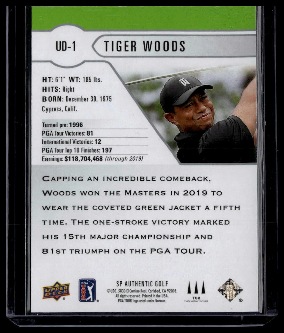 2021 SP Authentic #UD-1 Tiger Woods Upper Deck