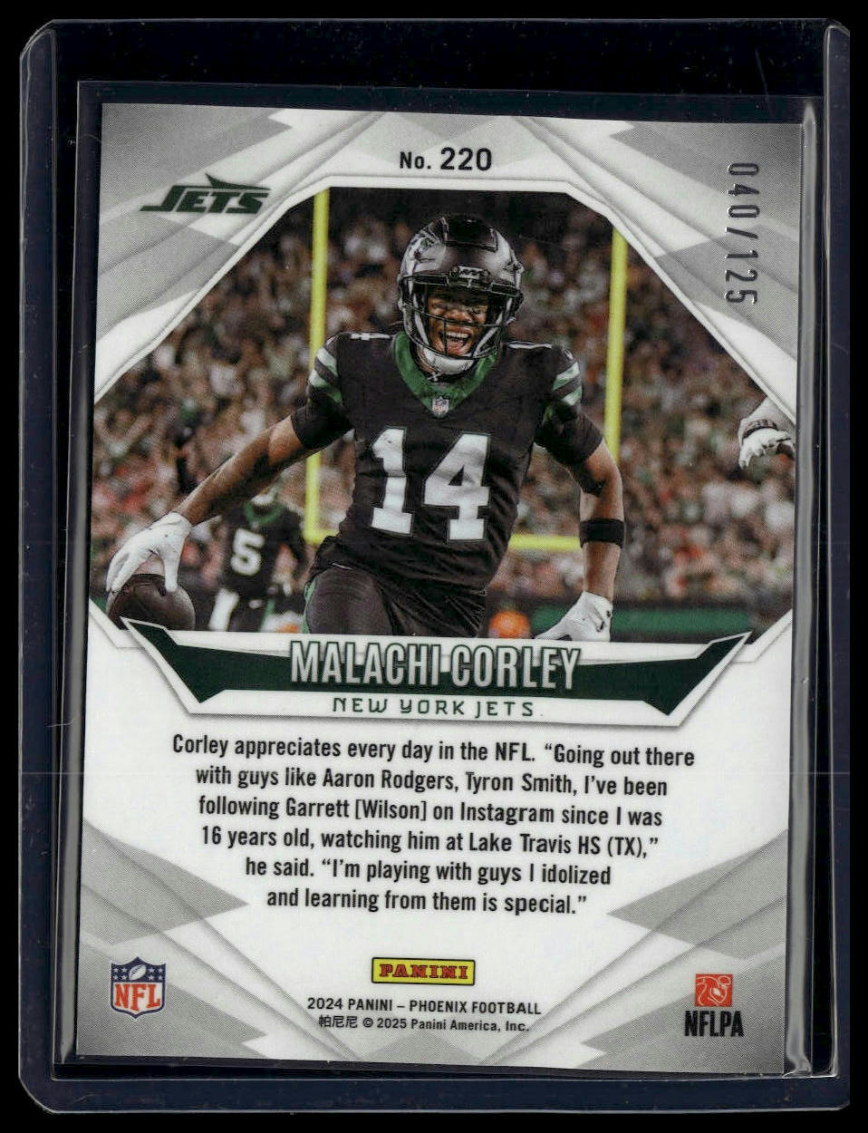 2024 Panini Phoenix #220 Malachi Corley Bronze Fade #/125
