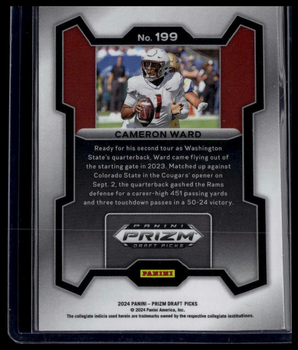 2024 Panini Prizm Draft Picks #199 Cameron Ward