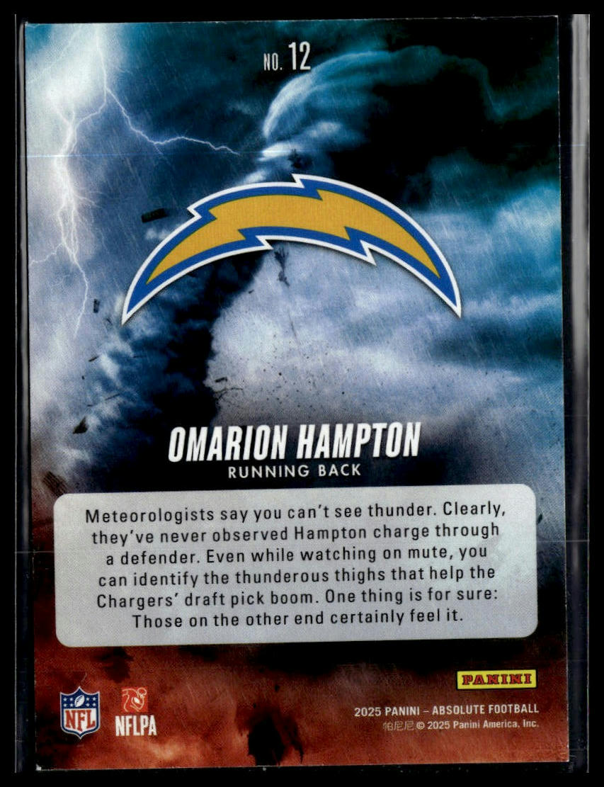 2025 Panini Absolute #12 Omarion Hampton By Storm