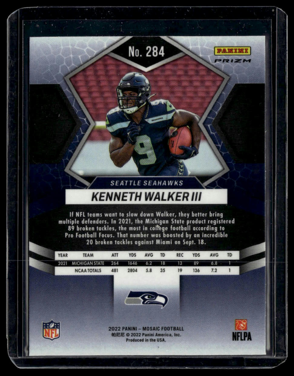 2022 Panini Mosaic #284 Kenneth Walker III Mosaic Reactive Orange