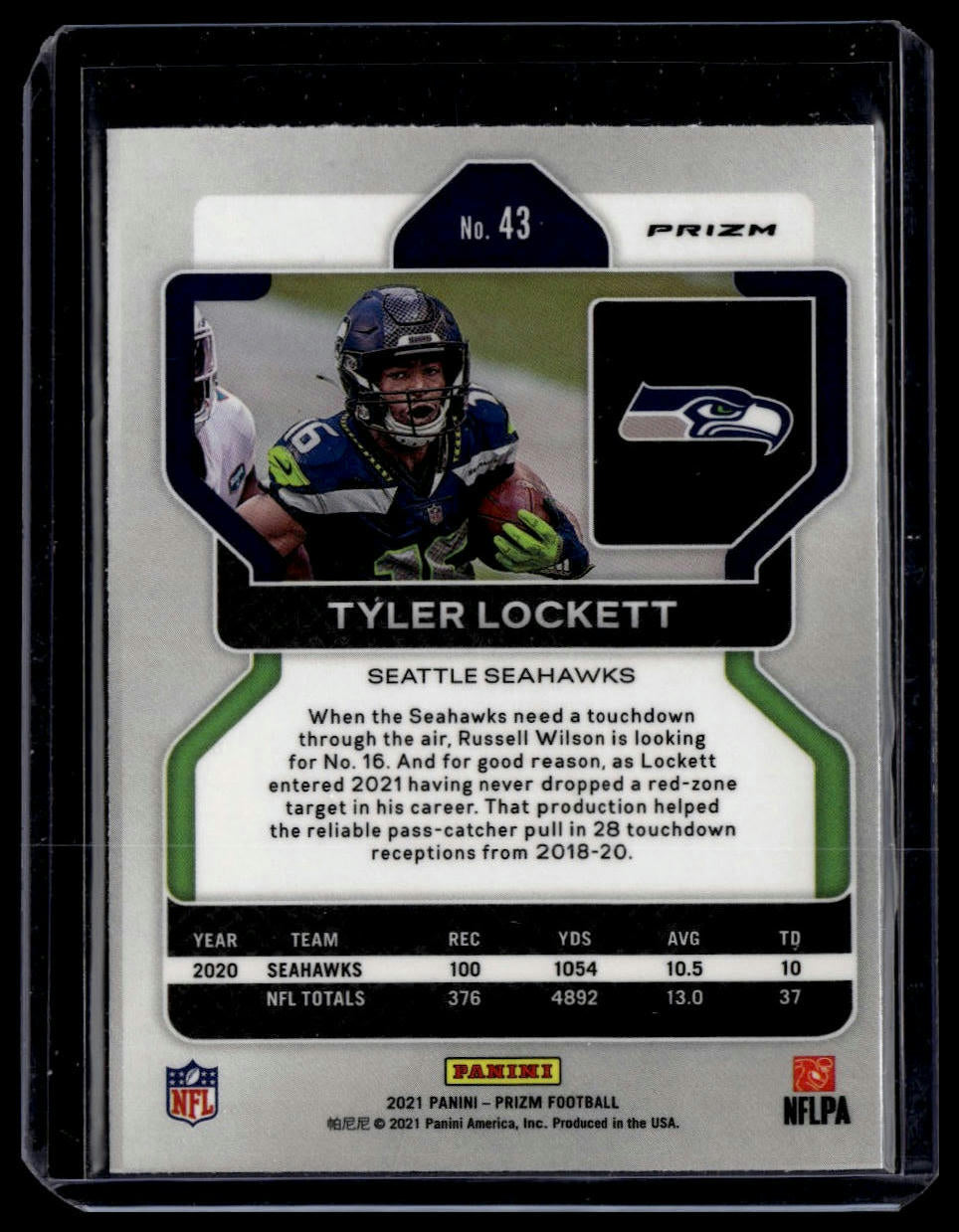 2021 Panini Prizm #43 Tyler Lockett Red Ice