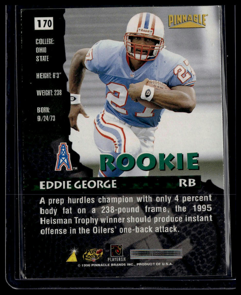 1996 Pinnacle #170 Eddie George Foil