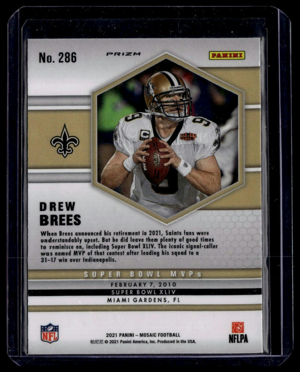2021 Panini Mosaic #286 Drew Brees Prizm Camo Pink