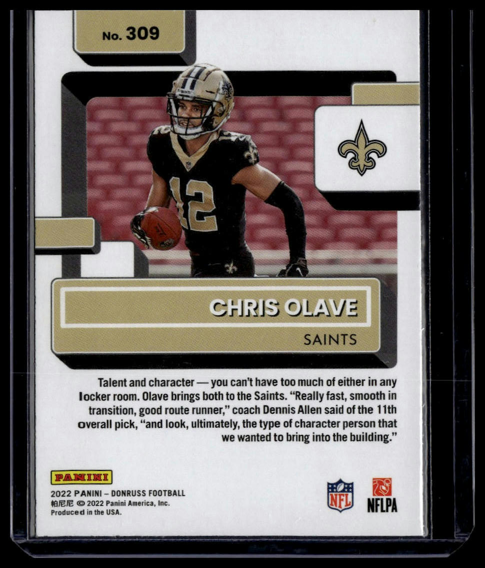 2022 Donruss #309 Chris Olave Blue Press Proof