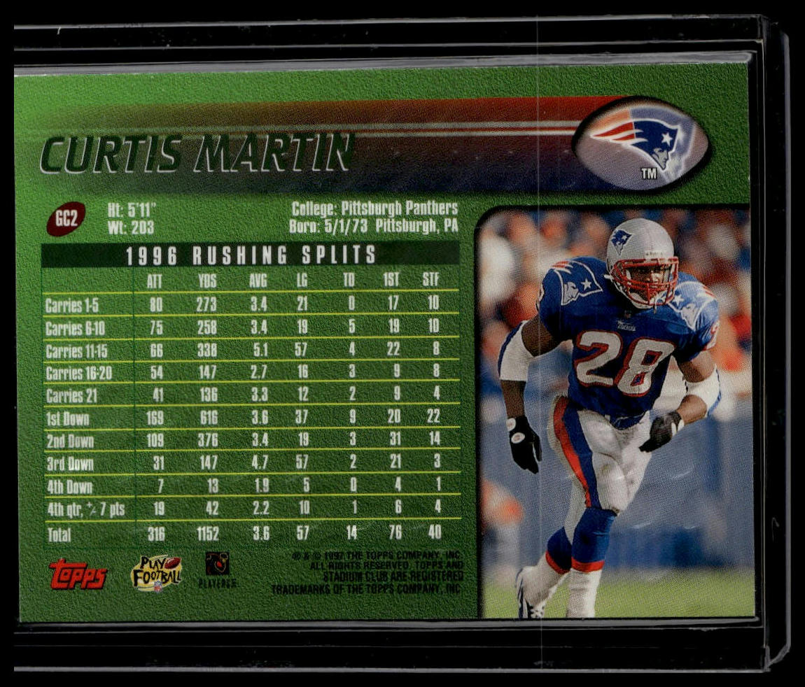 1997 Stadium Club #GC2 Curtis Martin Offensive Strikes