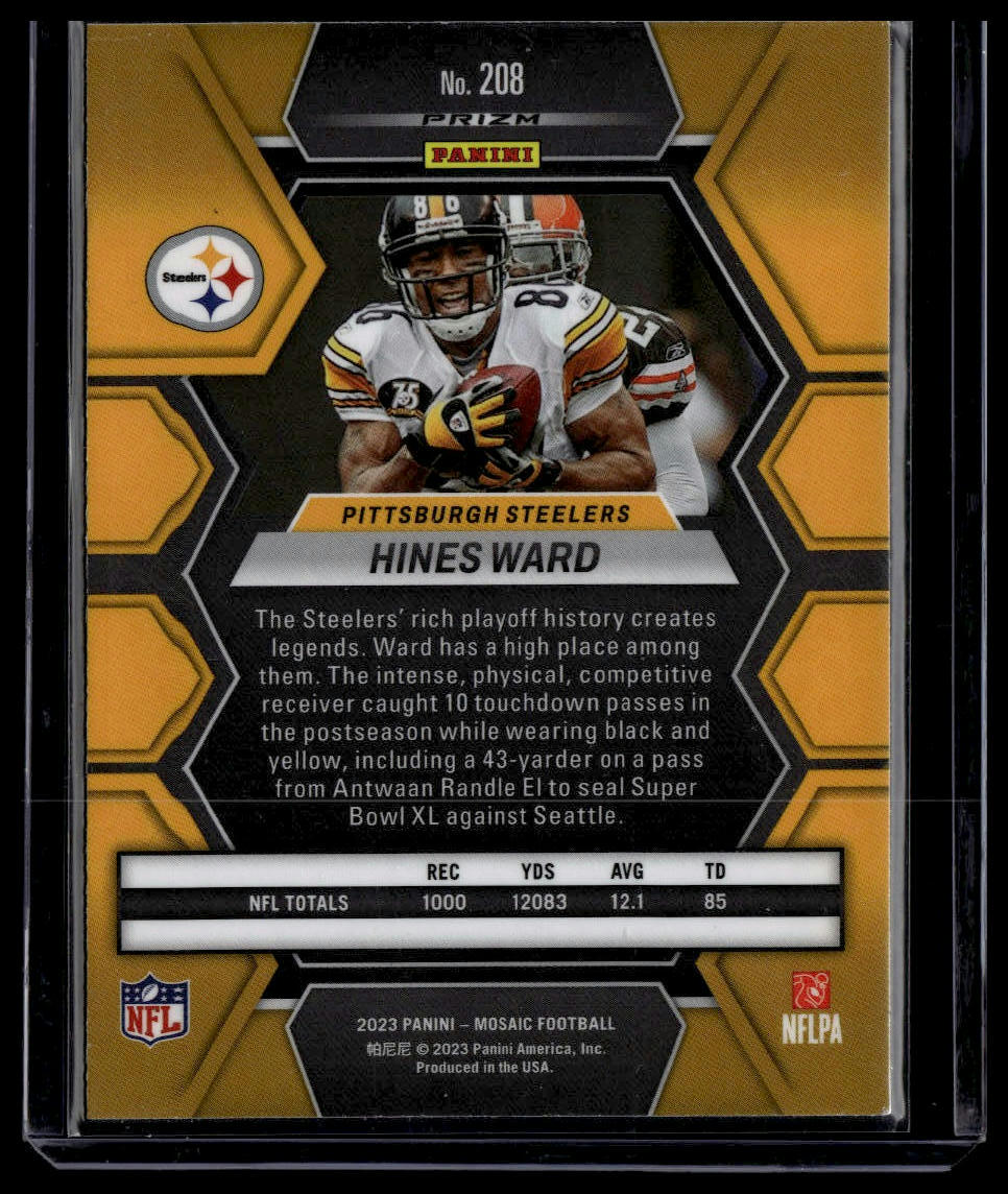 2023 Panini Mosaic #208 Hines Ward Reactive Yellow Mosaic