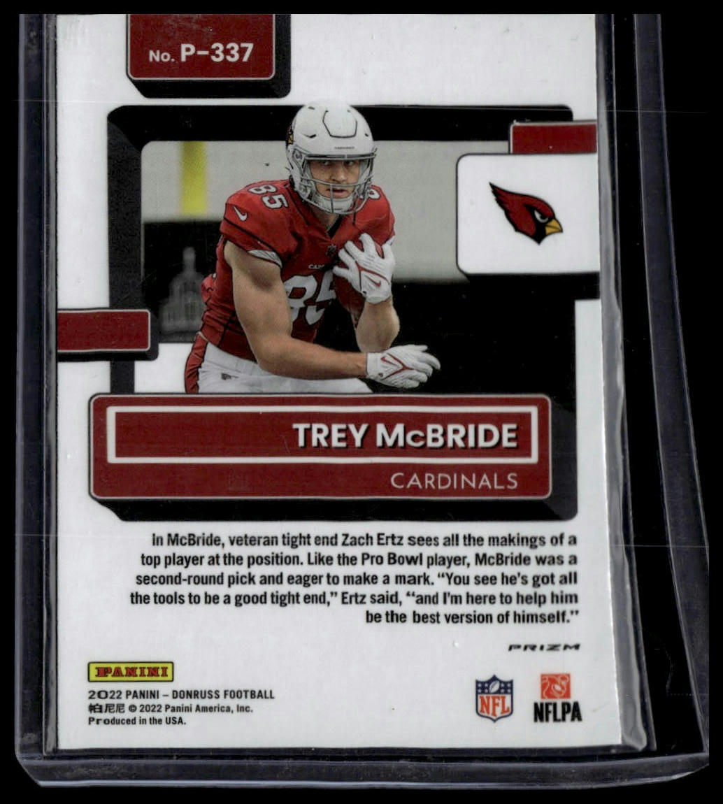 2022 Donruss #P-337 Trey McBride Optic Rated Rookies Preview Red and Green