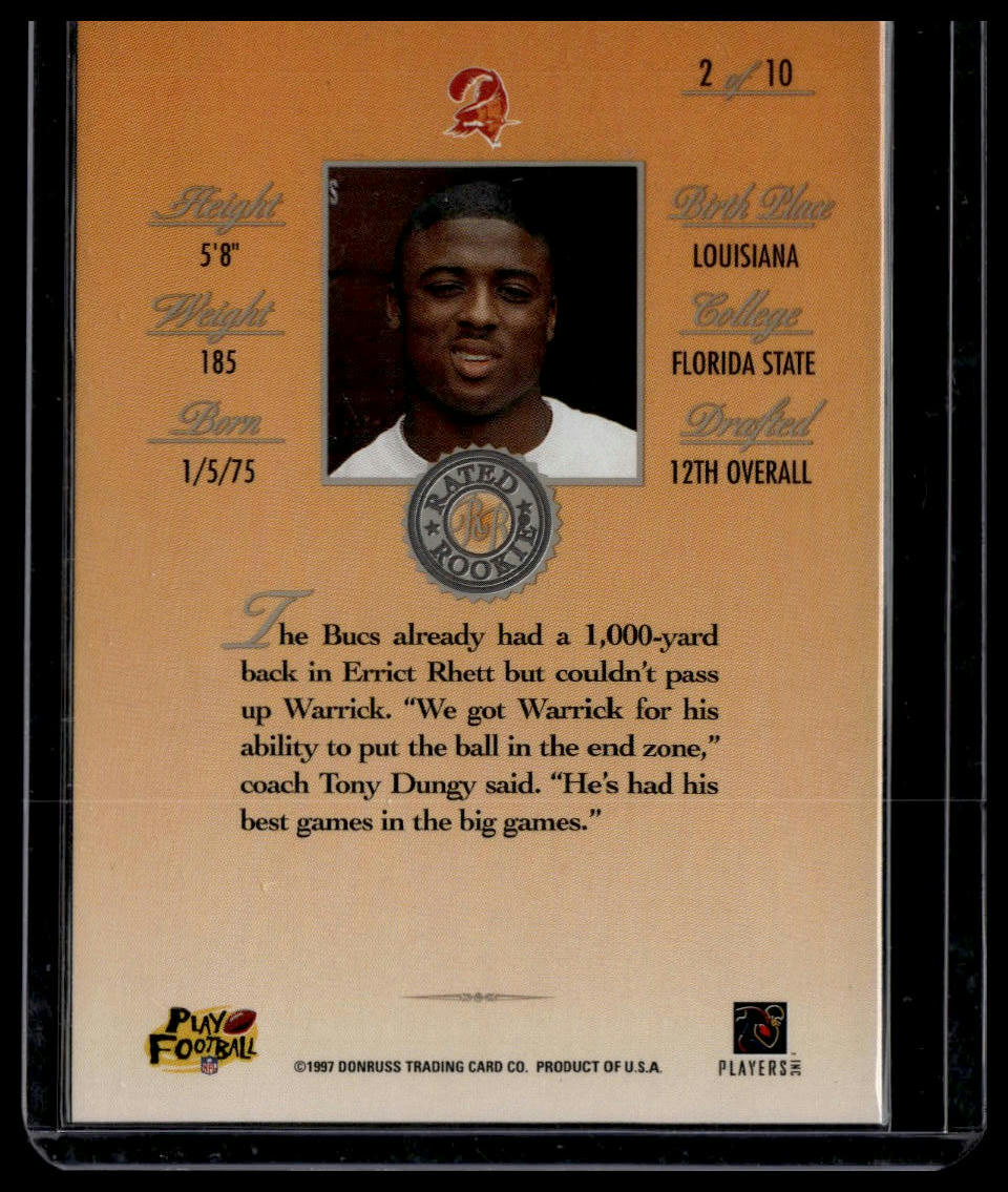 1997 Donruss #2 Warrick Dunn Rated Rookies